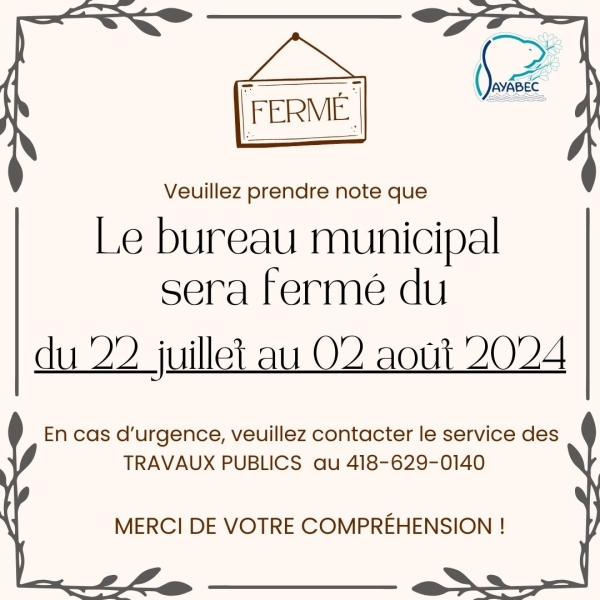 Fermeture de l'Hôtel de ville