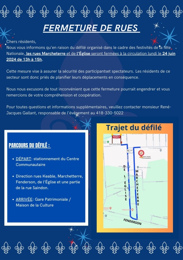 FERMETURE DE RUES 