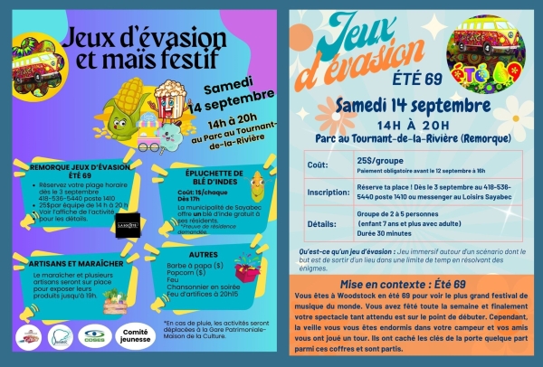 Jeu d'évasion et maïs festif