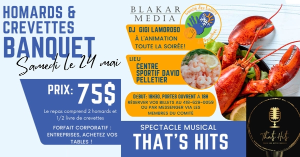 Banquet de homards et crevettes
