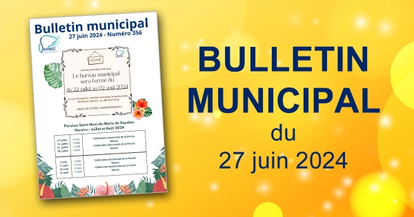 Bulletin municipal du 27 juin 2024