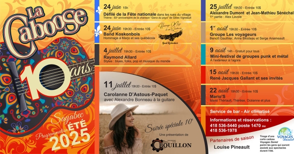 La Caboose - Programmation de l'été